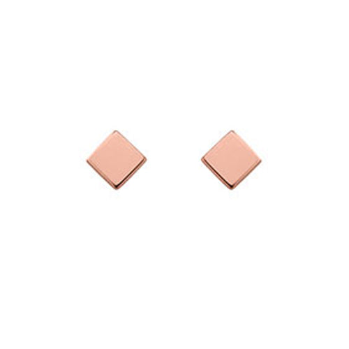 Boucles d'Oreilles Plaqué Or Rose Mini-Square - Bijoux GL